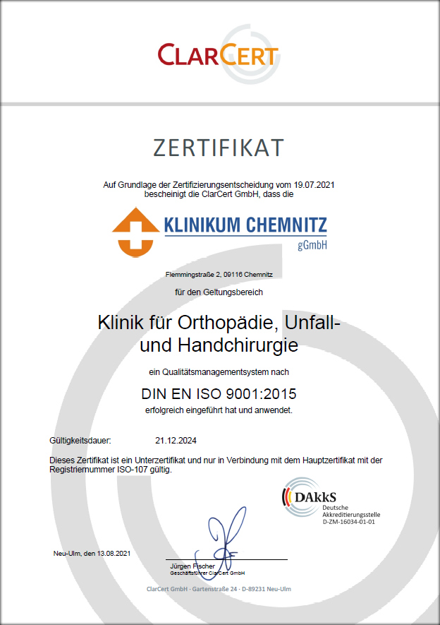 Zertifikat DIN EN ISO 9001:2015